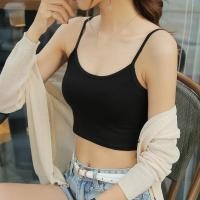 ราคา ญาติ ผู้หญิงสปาเก็ตตี้สายรัดพืชหลอดตักคอบางด้านในสวมใส่ เสื้อชั้นในสตรี พื้นฐานธรรมดาสีทึบ จุดต่ําสุด เสื้อกั๊ก (55916410390)