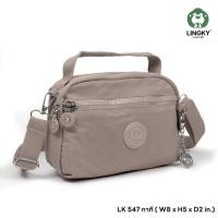 ราคา LK กระเป๋าทรงถือ สะพาย เป็นผ้าร่มไซส์ 8 นิ้ว มีช่องซิป 3 ซิป ดีไซน์เรียบง่ายดูดี LK 547 (27186865807)