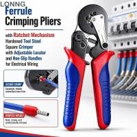 ราคา LONNG Ferrule CRIMPING คีม ปรับ Locator ลื่นจับ Ratcheting CRIMPING Tool Square Crimp โปรไฟล์ Ratchet กลไกประหยัดแรงงานลวด Ferrule Crimper (42233312859)