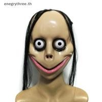 ราคา TH Fashion New Halloween Horror with Long Hair Mask Funny Mask V shaped Mouth Mask With Hair Female Ghost Mask Roleplay MoMo Mask (53416398460)