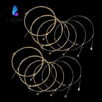 ราคา ลาคัม 2ชุดสายกีตาร์เปลี่ยน ป้องกันสนิมเคลือบวัสดุทองเหลืองสายกีต้าร์โปร่ง ทนทานโกลเด้น เงินทองเหลืองสายกีตาร์สําหรับกีตาร์โปร่ง (57616403507)