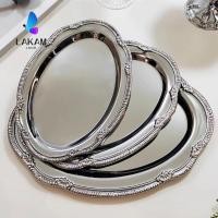 ราคา LAKAM ถาดเงิน จานขนมเงินรูปไข่ ที่เก็บเครื่องประดับลายนูนวินเทจ ขนมหวาน (53864673437)