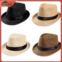 ราคา BHTH หมวก Unisex ผู้ชายผู้หญิง Fedora Trilby หมวกปีกกว้างหมวกฟางชายหาดดวงอาทิตย์สุภาพบุรุษ Adlut (53516337539)