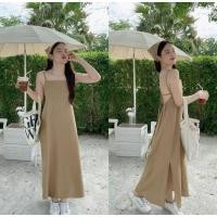 ราคา เดรสสีน้ำตาลเปิดหลังเก๋ๆมือ2สีโกโก้ (41662620629)