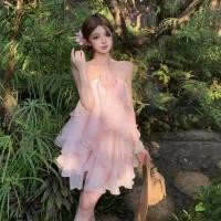 ราคา จีนฤดูร้อนสไตล์ใหม่วันหยุดท่องเที่ยวเซ็กซี่สีชมพูชีฟองHalterneckชุดผู้หญิงหลวมOne LineคอแขนกุดHalterดอกไม้ไม่สม่ําเสมอA Lineชุด (49360705761)