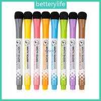 ราคา BTF Magnetic Whiteboard Marker พร้อมยางลบ 8 สี Erasable Liquid Chalk ปากการีฟิลแห้งเร็วสําหรับไวท์บอร์ด Blackb (57965659534)