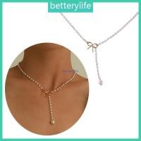 ราคา BTF Elegant Bowknot Tassels จี้สร้อยคอไข่มุก Choker แฟชั่นสร้อยคอ (50815661490)