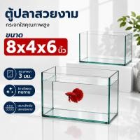ราคา ตู้ปลาสวยงาม ขนาด 8x4x6 นิ้ว กระจกหนา 3 มม โหลปลากัด ตู้เลี้ยงปลากัด ตู้ไม้น้ำมินิมอล โหลปลากัด (54211290993)