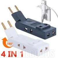 ราคา ปลั๊กไฟ EU 4 in 1 อเนกประสงค์ ฟังก์ชั่น ส่วนขยายปลั๊กไฟติดผนัง อะแดปเตอร์ปลั๊กหมุนได้ 180 องศา อุปกรณ์การเดินทาง ตัวแปลงไฟแบบพกพา (25194076853)