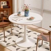 ราคา HOT sale โต๊ะกลม โต๊ะรับประทานอาหาร ใช้ในร้านกาแฟและร้านกินข้าวWhite Dinner Desk สไตล์ INSนอร์ดิก 80 70 60cm (28365990134)