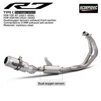 ราคา R7 ระบบไอเสียสําหรับ R7 2021 2026 MT07 FZ07 XSR700 2014 2016 รถจักรยานยนต์ไอเสียท่อชุด Racing Header 2 เซนเซอร์ออกซิเจน (45561875661)