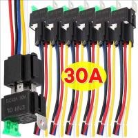 ราคา 1 2 3PCS รีเลย์รถยนต์ฟิวส์รีเลย์อัตโนมัติการปรับเปลี่ยนไฟหน้ารถยนต์ 12V 4 Pin 5 Pin 30A รีเลย์ยานยนต์กันน้ําพร้อมซ็อกเก็ต (57213167707)