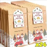 ราคา 24ชิ้น เซ็ต ซองขนาดเล็กถุงกระดาษบรรจุภัณฑ์ของขวัญถุงกระดาษคราฟท์ถุงขนมคริสต์มาสซานตาคลอสมนุษย์หิมะรูปแบบต้นคริสต์มาส (40333733752)