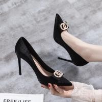 ราคา รองเท้าส้นสูงผู้หญิงแฟชั่น รองเท้าส้นสูงไซส์ใหญ่ Design Niche Temperament French Rhinestone รองเท้าส้นสูง (50316443597)