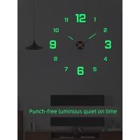 ราคา นาฬิกาติดผนังเรืองแสง นาฬิกาติดผนัง DIY Luminous การเจาะ ฟรีห้องนั่งเล่นนาฬิกาแขวนดิจิตอลที่ไม่ซ้ํากัน (53915840414)