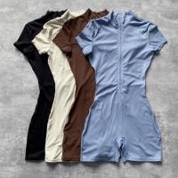 ราคา บอดี้สูทเว้าเอวบอดี้สูท บอดี้สูทสาวอวบ ชุดโยคะ สไตล์ยุโรปอเมริกันฤดูใบไม้ร่วงสไตล์ใหม่แขนสั้น ชุดจั๊มสูท หญิงเต้นรําฟิตเนสผอมกีฬา ชุดจั๊มสูท กางเกงขาสั้น (49965610311)