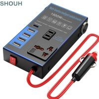 ราคา SHOUH อินเวอร์เตอร์ในรถยนต์ อะแดปเตอร์ไฟสากล 1500W DC 12V 24V เป็น AC 220V พลังงานสูง 4 USB PD เครื่องชาร์จยานยนต์อินเวอร์เตอร์ (57363693061)