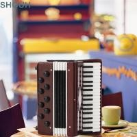 ราคา SHOUH หีบเพลงเดสก์ท็อปตกแต่ง ไม้สีแดงรุ่นหีบเพลงจิ๋ว กล่องดนตรีและหุ่นมินิหีบเพลงเครื่องประดับหุ่นดนตรีตกแต่งห้อง (57313730765)