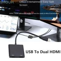 ราคา SHOUH ตัวแปลง USB เป็น HDMI คู่ อะแดปเตอร์ USB 3 0 เป็น HDMI 1080P USB เป็น HDMI มืออาชีพหนึ่งต่อสองตัวแปลงขยายวิดีโอโทรทัศน์ (53163697938)