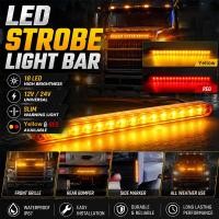 ราคา ไฟแฟลช LED ติดรถยนต์ 12V 24V สำหรับรถบรรทุกและกระจังหน้า ไฟกระพริบ ไฟเตือนบรรยากาศ ไฟแถบ LED 18 ดวง (52110817690)