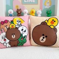 ราคา หมอนผ้าห่ม อิงลาย LINE FRIENDS ลายหมี Brown และเป็ด Sally 22 22ซม (57766893591)