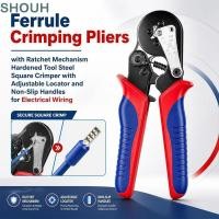 ราคา SHUH Ferrule CRIMPING คีม กลไกวงล้อ Square Crimp Profile Ratcheting CRIMPING Tool ประหยัดแรงงานลื่นจับปรับ Locator ลวด Ferrule Crimper (52215500849)