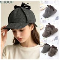 ราคา SHOUH หมวกป้องกันหู หมวกนักสืบลาย All Seasons หมวก Snapback คู่วินเทจผู้หญิง (52164628820)