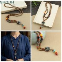 ราคา SHOUH จี้สร้อยคอ เครื่องประดับชาติพันธุ์ Mala ไม้ลูกปัดเนปาลสร้อยคอ ของขวัญสร้างสรรค์ Handmade Boho Vintage ชาติพันธุ์เครื่องประดับ (50914956722)