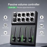 ราคา ตัวควบคุมระดับเสียง XLR แบบพาสซีฟ เครื่องผสมเสียงสมดุล ตัวแยกเสียง XLR แบบอิสระ 2CH 4CH 1 in 2 out 1 4 out Internal Fader No Power (47365812580)