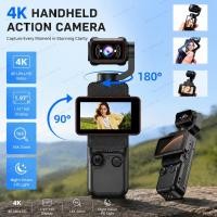 ราคา มือถือ 4K HD Mini Action Camera แบบพกพา Vlog Camcorder 180 เลนส์หมุนได้สําหรับถ่ายภาพกลางแจ้ง (46966130226)