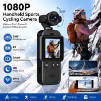 ราคา กล้องปั่นจักรยาน HD 360 มือถือ Chest Mount Action Cam 1080P HD Anti Shake WiFi แบบพกพาอายุการใช้งานแบตเตอรี่ยาวนาน Full View Recording สําหรับขี่จักรยาน (40430790876)