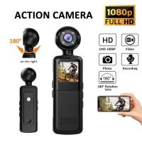 ราคา กล้องแอคชั่นแคมเมรา Full HD 1080P 180 กล้องกีฬา WiFi เลนส์หมุนได้พร้อมการมองเห็นได้ในเวลากลางคืนและการบันทึกแบบวนซ้ําสําหรับการขี่จักรยานกลางแจ้ง Vlogging (50860418258)
