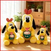 ราคา PF พลูโต Plushie สุนัขสีเหลืองน่ารักหัวใจโบว์ถือชามอาหารนุ่มยัดไส้ของเล่นการ์ตูนตุ๊กตาตุ๊กตา (45267444123)