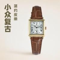 ราคา Rosemont rosemont rosemont นาฬิกาข้อมือ Square Retro Simple Belt Small Square Disc Quartz นาฬิกาผู้หญิงสไตล์ Chanel (48863641095)