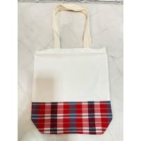 ราคา กระเป๋าผ้าดิบ กระเป๋าผ้าดิบต่อลายผ้าขาวม้า กระเป๋างานสัมมนา (47602546505)