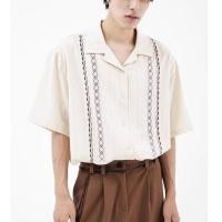 ราคา เสื้อเชิ้ตพิมพ์ลายคอปกคิวบาฤดูร้อนเย็บปะติดปะต่อกันเสื้อเชิ้ตแขนสั้นฮาวาย (27507177282)