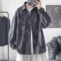 ราคา มัดย้อมเสื้อเชิ้ตแขนยาวผู้ชายหลวมสบายๆอเนกประสงค์ขนาดบวกแจ็คเก็ต (27356414131)