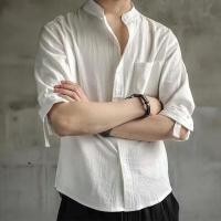 ราคา เสื้อเชิ้ตผ้าลินินเสื้อเชิ้ตแขนสั้นผู้ชายหลวมกระชับเสื้อผ้าผู้ชายสไตล์จีนฤดูร้อนผ้าฝ้ายผ้าลินินเสื้อผ้าผู้ชาย (25531206559)