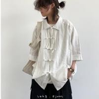 ราคา เสื้อเชิ้ต สีพื้น สไตล์ถัง สําหรับนักเรียนชาย และหญิง เสื้อเชิ้ต แขนสั้น ติดกระดุม ทรงหลวม สไตล์จีน (24520982742)