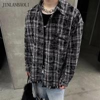 ราคา JINLANBAOLI เสื้อเชิ้ตลําลองลายตารางหมากรุกคู่รักเสื้อเชิ้ตแขนยาวผู้ชาย (55366530457)
