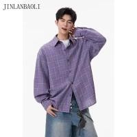 ราคา JINLANBAOLI เสื้อเชิ้ตแขนยาวลายตารางหมากรุกผู้ชายเสื้อลําลอง (53516658601)