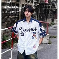 ราคา JINLANBAOLI เสื้อเชิ้ตแขนสั้นปักการ์ตูนลาย patchwork (53863049668)