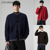 ราคา JINLANBAOLI เสื้อคาร์ดิแกนถักสีแดงชายเกาหลีด้านบน (50116926949)