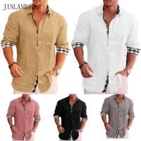 ราคา JINLANBAOLI ผ้าฝ้ายและผ้าลินินชุดทํางานเสื้อเชิ้ตผู้ชายเสื้อเชิ้ตแขนยาวประกบลายตารางหมากรุก (49113955813)