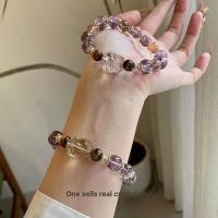 ราคา สร้อยข้อมืออเมทิสต์ธรรมชาติหญิง Lucky Fortune Transfer Amethyst คริสตัลสีเหลือง Tiger Eye Stone สีดําทอง Super (44083925030)