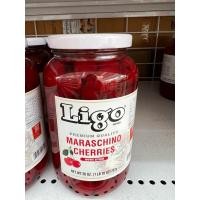 ราคา 1 ขวด LIGO Maraschino Cherries มาสราซิโน เชอร์รี่เชื่อมมีก้าน เชอร์รี่แดง ตกแต่งไอศกรีม เบเกอรี่ ค็อกเทล 737g (41781493185)