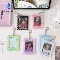 ราคา LAKAM กรอบรูปไอดอล จอแสดงผลรูปภาพ อะคริลิค Kpop Photocard Holder จี้น่ารัก 3 นิ้ว Polka Dot Stars Card Holder (54965265404)
