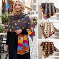 ราคา LAKAM ผ้าพันคอ Pashmina หนาหัวใจพิมพ์ Imitaion ผ้าคลุมไหล่แคชเมียร์ แฟชั่นอเนกประสงค์ผ้าพันคออุ่นสองด้านฤดูใบไม้ร่วงฤดูหนาว (54667258078)