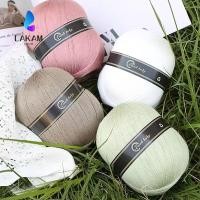 ราคา ลาคัม ถักมือเส้นด้าย อุปกรณ์ถักบางลูกไม้ผ้าไหมเส้นด้ายฝ้าย ที่มีสีสันผ้าไหมแท้โครเชต์เส้นด้ายสําหรับโครเชต์ถักเสื้อกันหนาวผ้าคลุมไหล่ (54416884549)