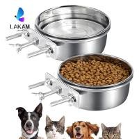 ราคา LAKAM ชามสัตว์เลี้ยง ชามกรงสุนัขป้องกันการปีกสแตนเลส กรงแขวนเครื่องจ่ายอาหารสัตว์เลี้ยง (53966364016)